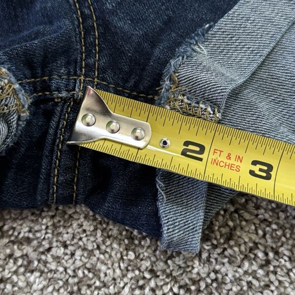 Mossimo Supply Denim Jean Shorts Low Rise Raw Cuffed Hems Juniors Size 9 - Picture 8 of 9